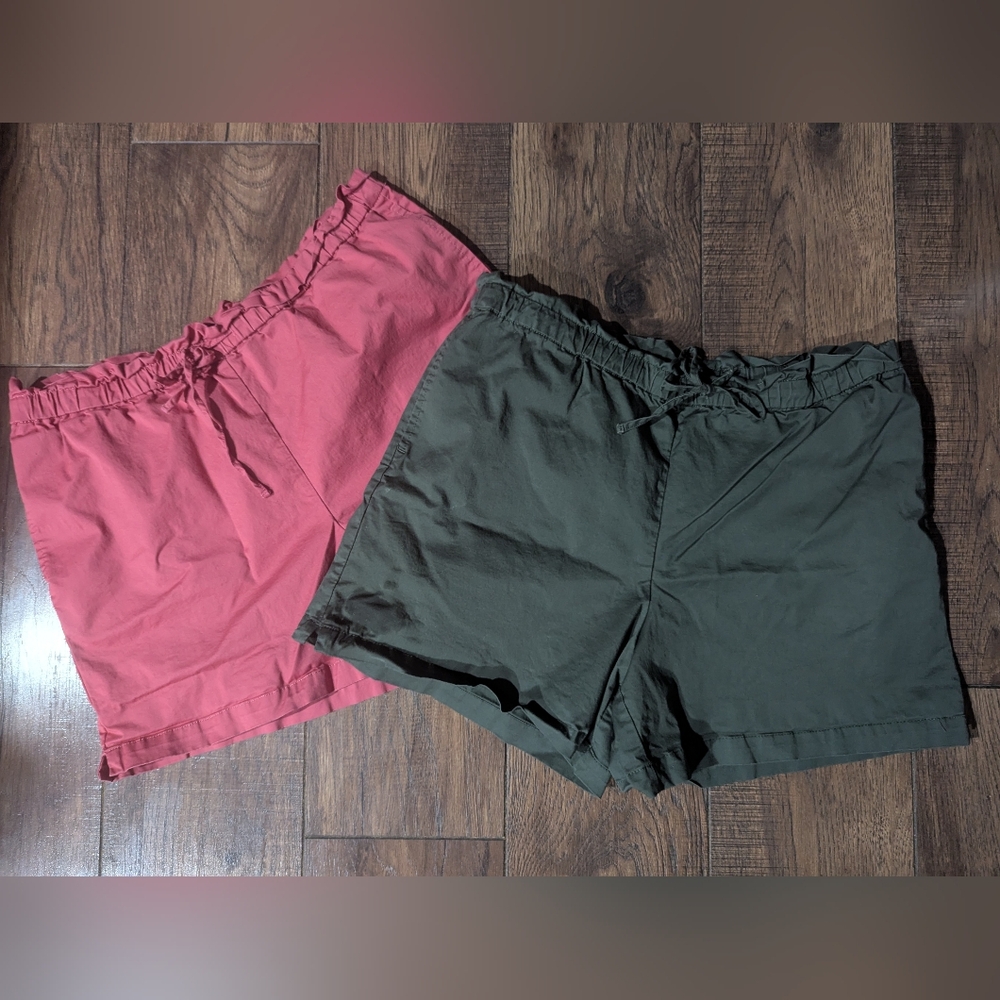 Candace Cameron Bure Paperbag Drawstring Waist Women's Shorts Size L (Lot Of 2)